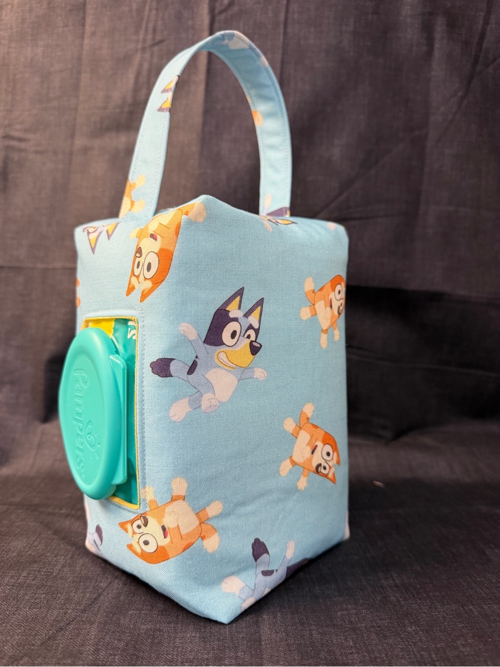 Blue Kids Wipe Caddy Bag with Handle